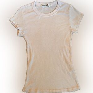 Michael Stars Light Pink Ribbed Tee – Size M – Made in USA